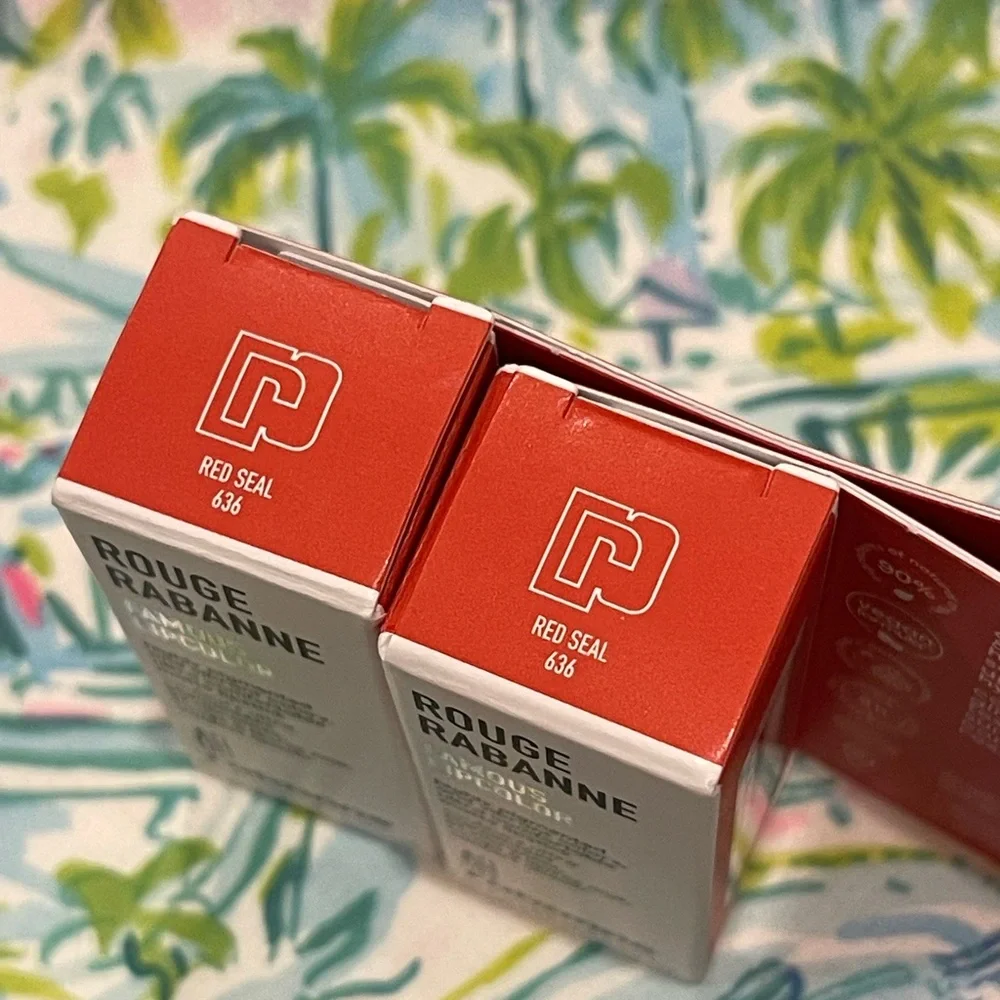 Rouge Rabanne Famous Lip Color in Red Seal Lot of 2 Bundle NEW